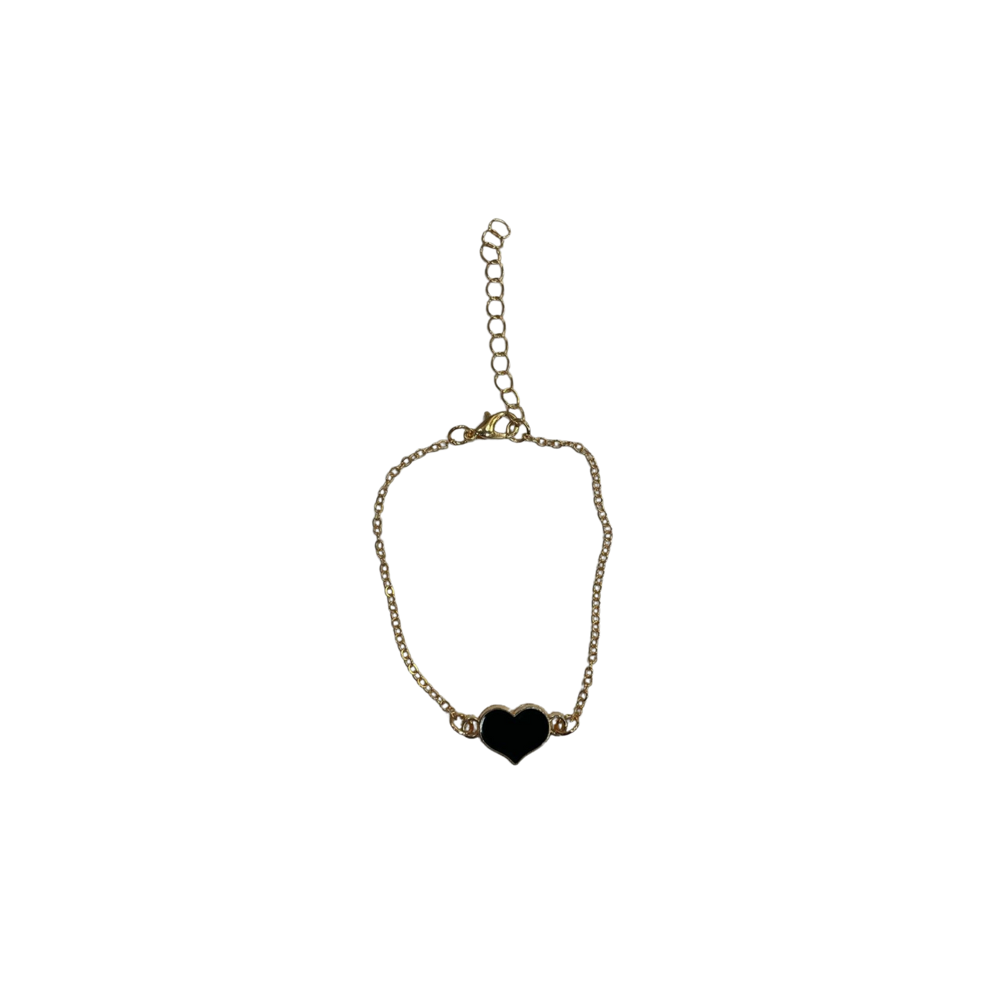 Black Heart Charm Anklet