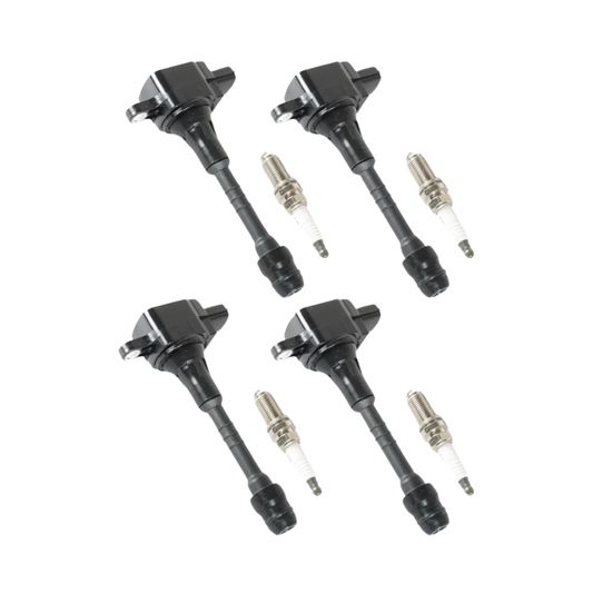 4pcs UF351 Ignition Coils & Spark Plugs Kit 6376 (FOR NISSAN)