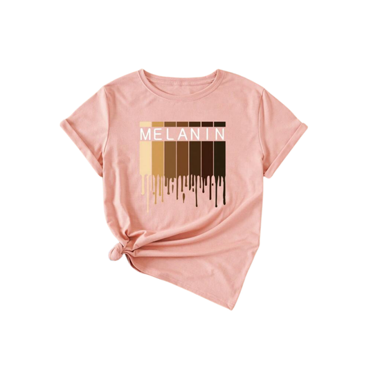 Melanin Letter Printed T Shirt