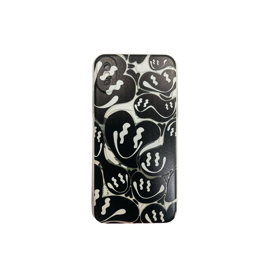 iPhone X/XS case - Black & White Heart Graphic Case