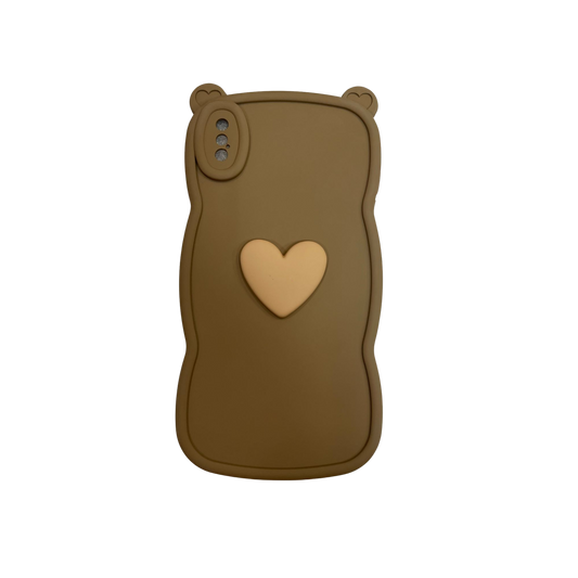 iPhone Xs Max Valentine Heart Phone Case (Brown)