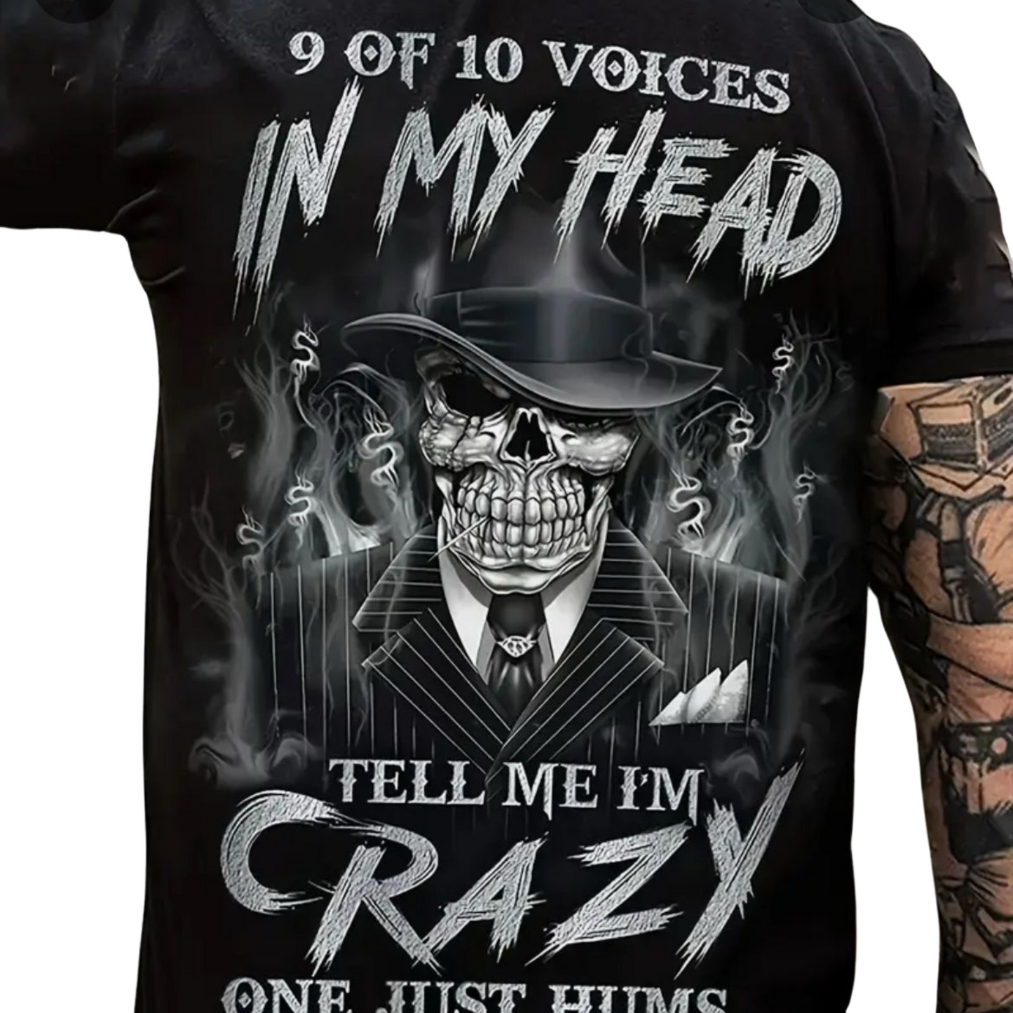 Men Graphic Tee - Skeleton Print