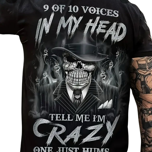 Men Graphic Tee - Skeleton Print