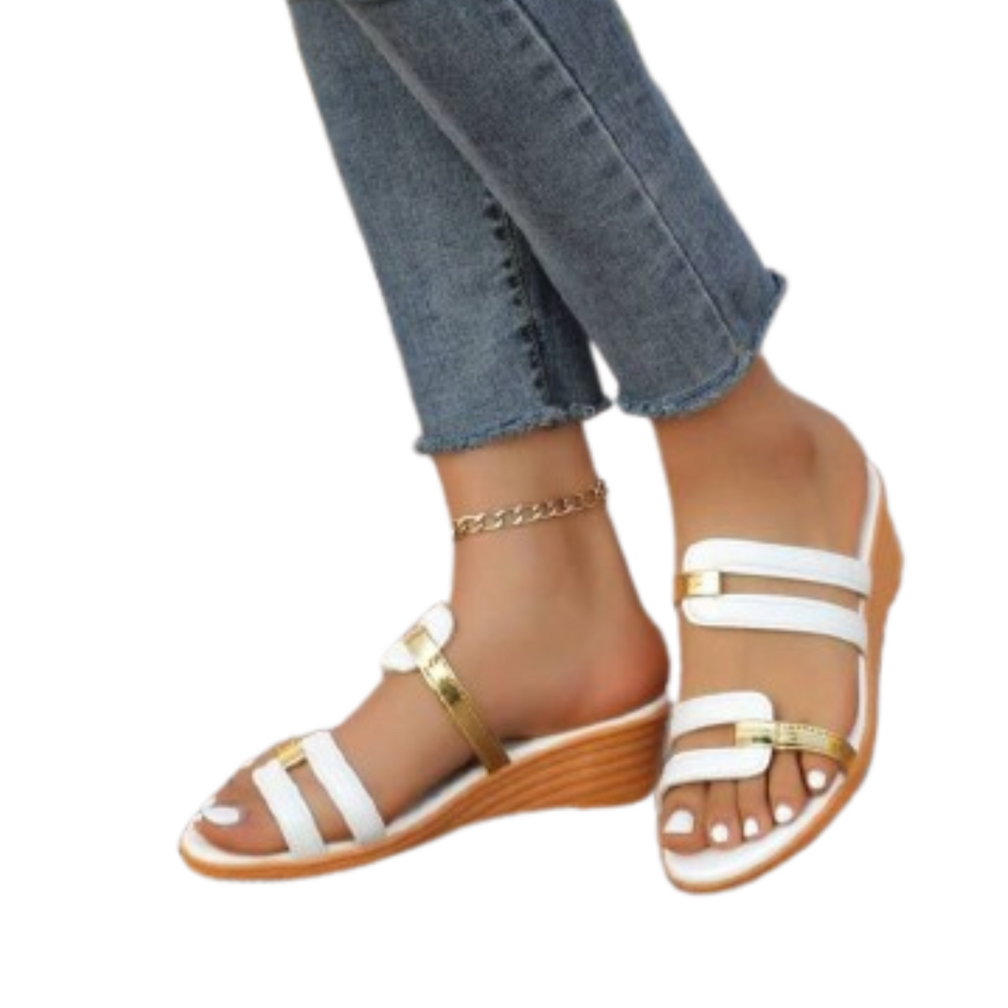 Women - Wedge Open Toe Slipper