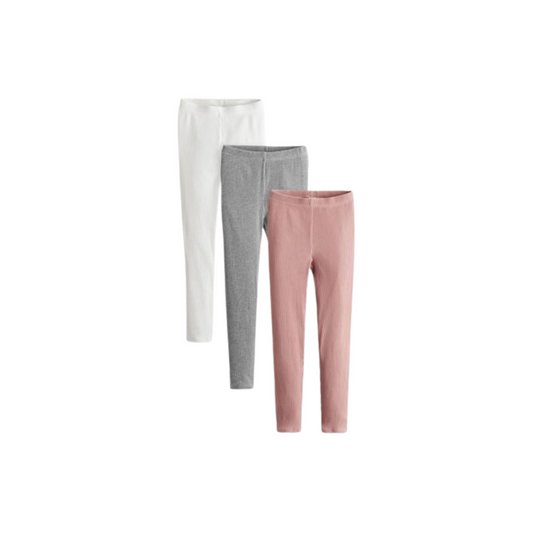 Baby Girl - 3pc Ribbed Knit Leggings